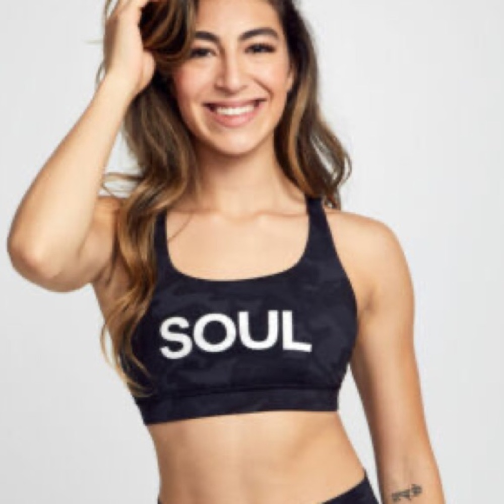 Lululemon Black Camo Soul Cycle Sports Bra